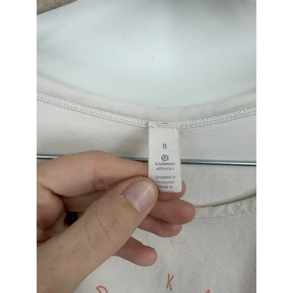 Lululemon Good Karma Goes Around T-shirt Women 8 Ivory Athleisure Athletic